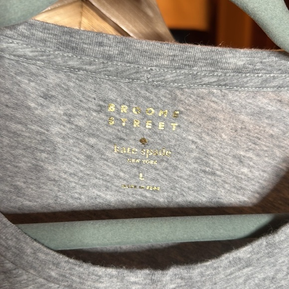 Kate Spade New York Broome Street Heather Gray Owl Stars Cotton Tee Size Large - Picture 4 of 7